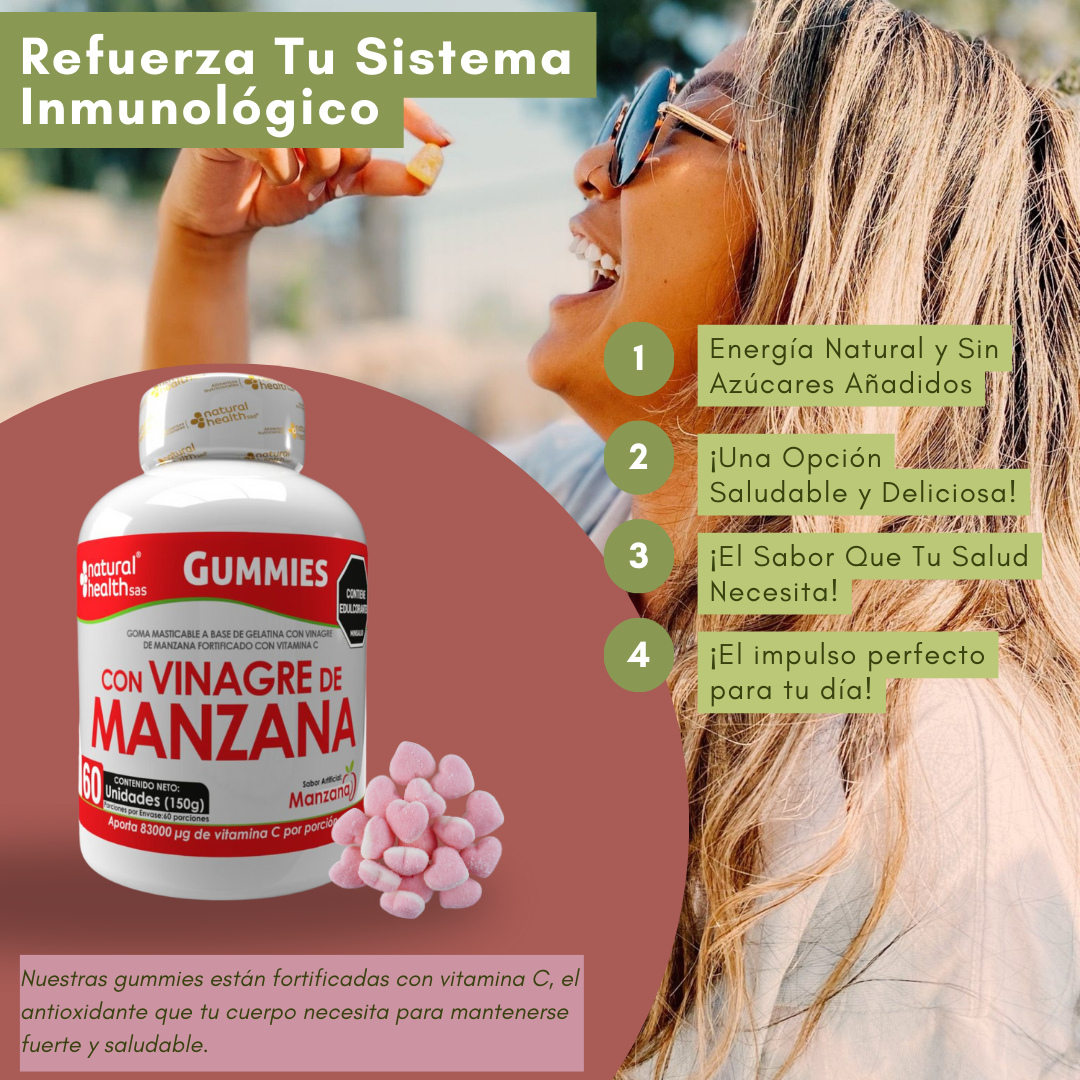 🧃 VINAGRE DE MANZANA EN GOMITAS 🍎 Paga 1 y lleva 2 🚨2x1🚨