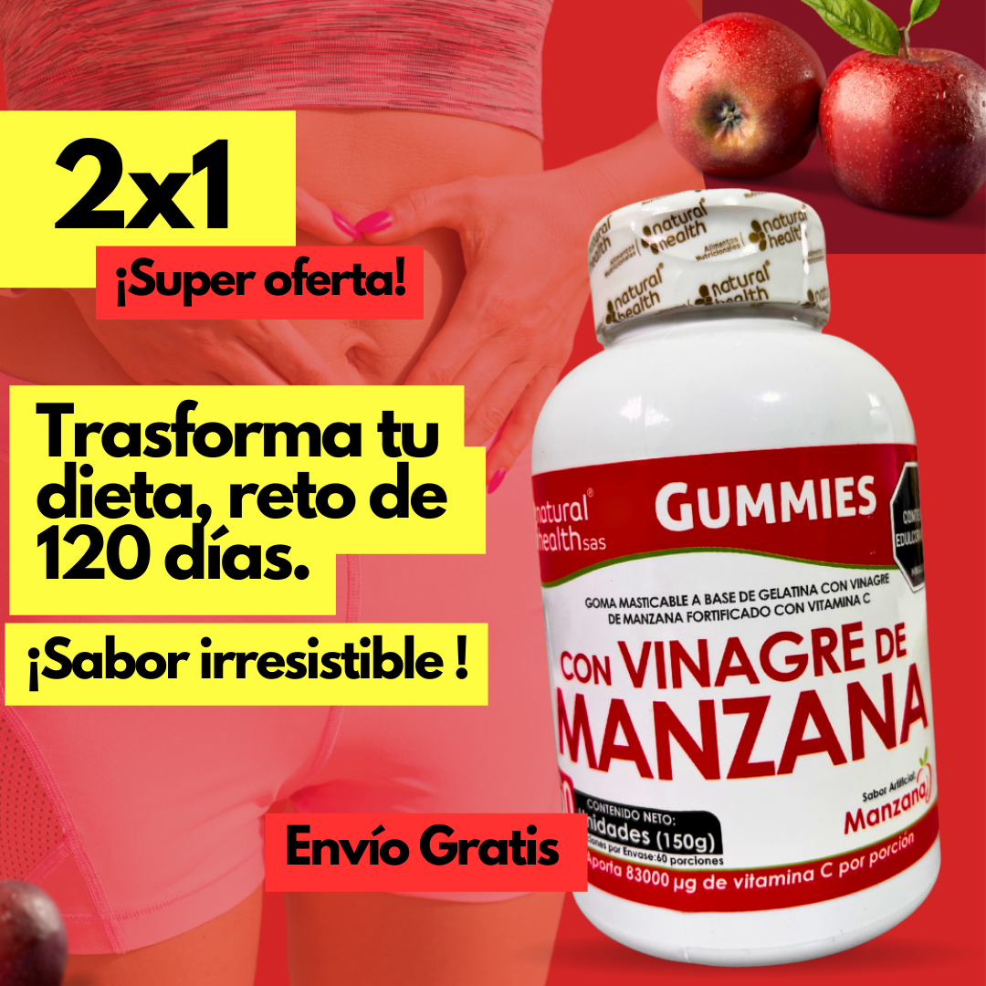 🧃 VINAGRE DE MANZANA EN GOMITAS 🍎 Paga 1 y lleva 2           🚨2x1🚨