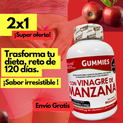 🧃 VINAGRE DE MANZANA EN GOMITAS 🍎 Paga 1 y lleva 2           🚨2x1🚨
